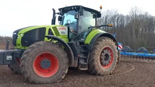 Сезон 2022 весенняя посевная сеем рапс на тракторе Claas Axion 940 с сеялкой Lemken