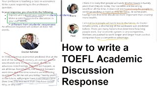 TOEFL Writing: How to write an Academic Discussion Response