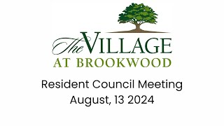 Resident Council Meeting - August 13, 2024