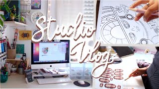 Studio vlog ✎10: Proceso ilustración en Procreate + print, marcapáginas y sticker / Packing orders