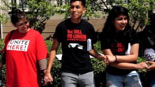 Cesar Chavez Day Students and the community at Pomona College singing De Colores