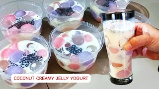 Premium!!Pake Susu Ini Rasanya Mantul #coconucreamyjellyyogurt #jelly  #minumankekinian