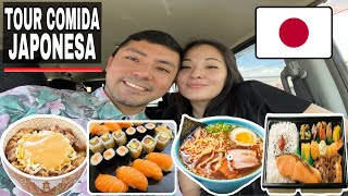 TOUR COMIDA JAPONESA LO MAS RICO Y BARATO EN JAPON  ( estaba con antojitos 🍱🍣 )