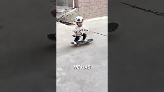 He is only 2 years old and already can skate and snowboard!