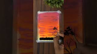 Sunset Acrylic Painting | Tutorial #shorts #youtubeshorts