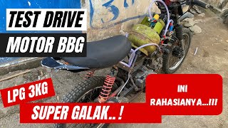 tes jalan motor BBG lpg 3kg