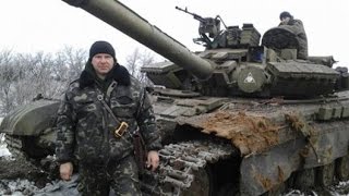 Ополченцы тянут Танки в Зону боевых действий 27 01 Донецк War in Ukraine