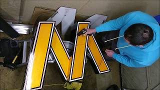 Giant light up metal letter 'M' sign  - #002