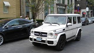 White G63 Mercedes-Benz on Yorkville Avenue | Carspotting + Slow Mode + Reverse Experience