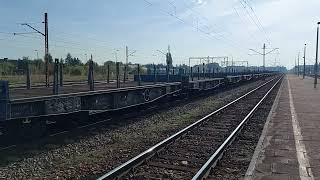 ET22-1016 PKP CARGO z platformami czołgowymi + RP1!, Maksymilianowo 4.10.2021r.