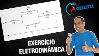 Exercício Eletrodinâmica - No circuito elétrico representado no esquema a seguir, a corrente no