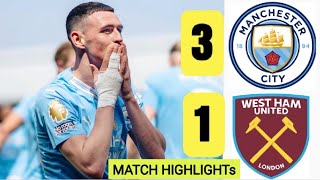 Manchester City (3 - 1) West Ham HIGHLIGHTs: all goals, Foden, Rodri and Man City fans Reaction