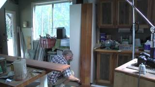 Staining raw timber shelves