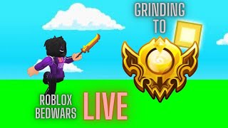 GRINDING TO GOLD ON RANKED (also no voice srry) (ROBLOX BEDWARS) 🔴LIVE🔴