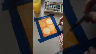 Watercolor circles with my little helper #shorts #watercolor