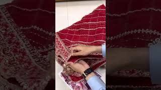 Armani Premium Bridal collection Beautiful Red 😍 Fabric details on video  📹Single..6800+$ 9582138114