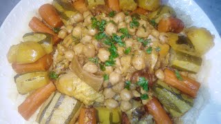 كسكس القديد و الدجاج بجميع الخطوات المبسطةcouscous au poulet et la viande séchée 😋