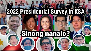 SINONG NANALO? 2022 PHILIPPINE PRESIDENTIAL SURVEY in SAUDI ARABIA | OFW in Eastern Province