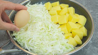 Cabbage , Potatoes with eggs is better than meat! Healthy, simple and very delicious recipe!