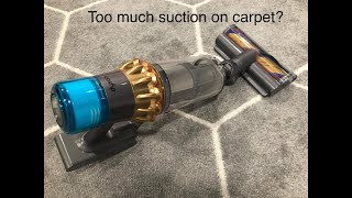 Dyson V15 Detect and Detect+ vacuums on carpet floors