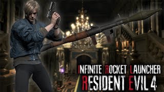 Resident Evil 4 Remake [4K/60fps HDR] All Bosses vs Infinite Rocket Launcher