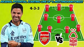 🚨 ARSENAL POTENTIAL STARTING LINE UP VS NOTTINGHAM FOREST 🔥 || EPL 2024/2025 ROUND 12,🔥