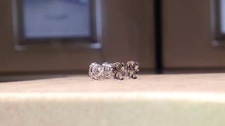 1.00 Carat Moissanite Stud Earrings in 14K White Gold (Charles & Colvard)