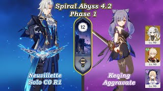 C0 R1 Neuvillette Solo & C3 Keqing Aggravate | Spiral Abyss 4.2 | Fullstar | Genshin Impact