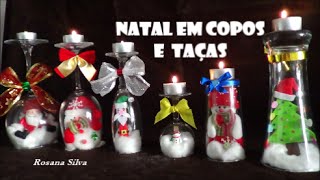 DIY 6 DECORAÇÃO de NATAL SUPORTE de VELAS em TAÇAS  COPO / CHRISTMAS DECORATION /CHRISTMAS ATESANATE