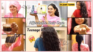 Omg…😱 TEENAGER’s Complete Hair Care 💆🏻‍♀️ Kit in ₹1000 Super Affordable Routine / PurPle KohL Megha