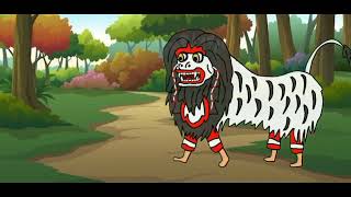 Red Barongan and white Barongan in battle || animated version of Indonesian culture