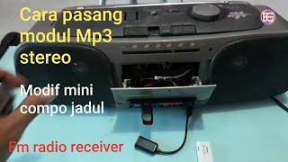 Modif mini compo polytron & cara pasang modul Mp3