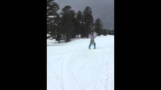 5 month old skiing with dad.