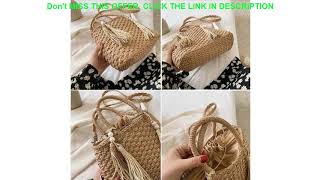 Top DikizFly Good Quality Handmade Rattan Woven Straw Bag Summer Women Messenger Crossbody Bags Gir