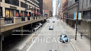 [4K] Downtown Chicago, IL US - Streeterville: East Grand Ave to East Illinois St