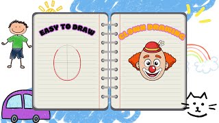 [Draw with me] How to draw an easy clown drawing