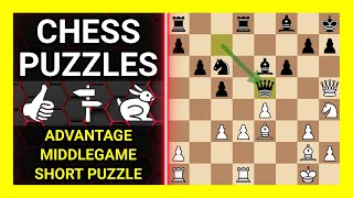 Chess Puzzles to Practice. Themes: Advantage, Middlegame, Short puzzle. Learn Chess