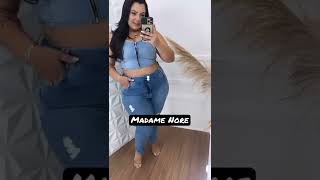 Calça jeans feminina polida Plus size confortável