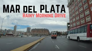 Rainy Morning Drive: MAR DEL PLATA's Glistening Streets