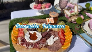 Decoración Mesa Primavera/ Tabla de Quesos Pascua/Arreglo Flores/Servilletero Pascua