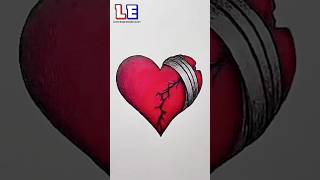 3D Broken Heart 💔#shorts #3D #Heart #Art #illusion #Drawing #ytshorts #foryou #trending #sadstatus