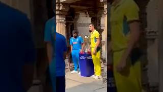 Rohit Sharma and Pet Cummings with world cup trophy shorts