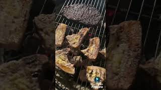 Pork chops an marinated steak on weber #youtube #youtubeshorts #trending #viralvideo #tiktok #tiktok