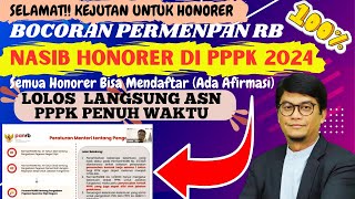 🔴SELAMAT❗BOCORAN PERMENPAN RB TENTANG PELAKSANAAN PPPK 2024❗TIDAK ADA PRIORITAS❓TETAP ADA AFIRMASI❗