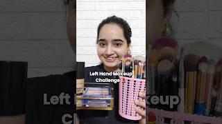 Left Hand Makeup Challenge💄My Eyes 😭 #makeupchallenge #lefthand #makeuptutorial #shorts