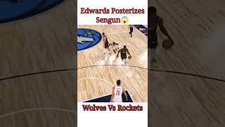 Anthony Edwards Posterizes Sengun | Wolves Vs Rockets #shortsnba #shorts