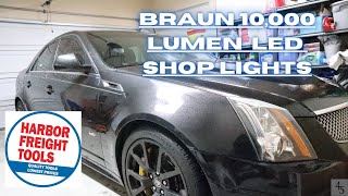 HARBOR FREIGHT'S BRAUN 10,000 Led Shops Lights, Best Setup Under $100 ( IT'S BRIGHT)  | #4FIFTHS