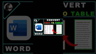How to Convert Text to Table in Word and Microsoft Word