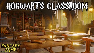 🏰 Hogwarts Classroom Ambience ✒️ Rainfall & Crackling Fire (⚡ Harry Potter Inspired Ambience⚡)