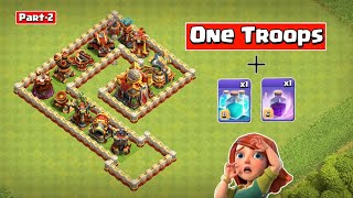 One Troops Challenge With Clone And Rage Spell (Part-2) | Clash Of Clans